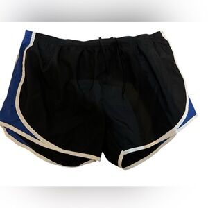 JOES USA Women’s lined Black w/ Royal Blue & White Stripe running shorts sz 3XL
